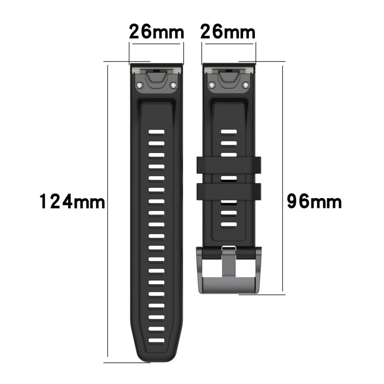 For Garmin Fenix 7X Solar 26mm Silicone Sport Pure Color Watch Band(Grey) - Watch Bands by buy2fix | Online Shopping UK | buy2fix