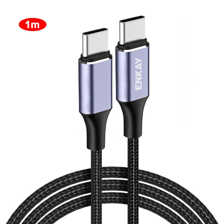 ENKAY PD100W 5A USB-C / Type-C to Type-C Fast Charging Cable with E-Marker, Length:1m - USB-C & Type-C Cable by ENKAY | Online Shopping UK | buy2fix