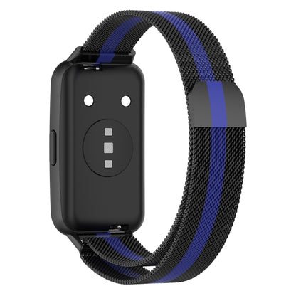 For Huawei Band 7 Milan Magnetic Watch Band(Black+Blue) - Watch Bands by buy2fix | Online Shopping UK | buy2fix