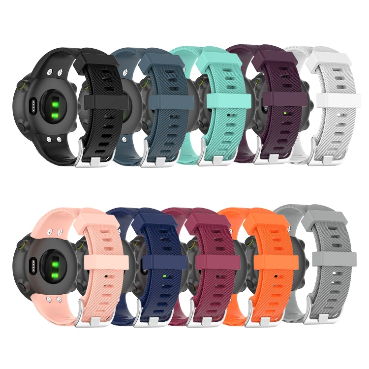 For Garmin Forerunner 45 / Forerunner 45S Universal Twill Solid Color Silicone Watch Band(Grey) - Watch Bands by buy2fix | Online Shopping UK | buy2fix