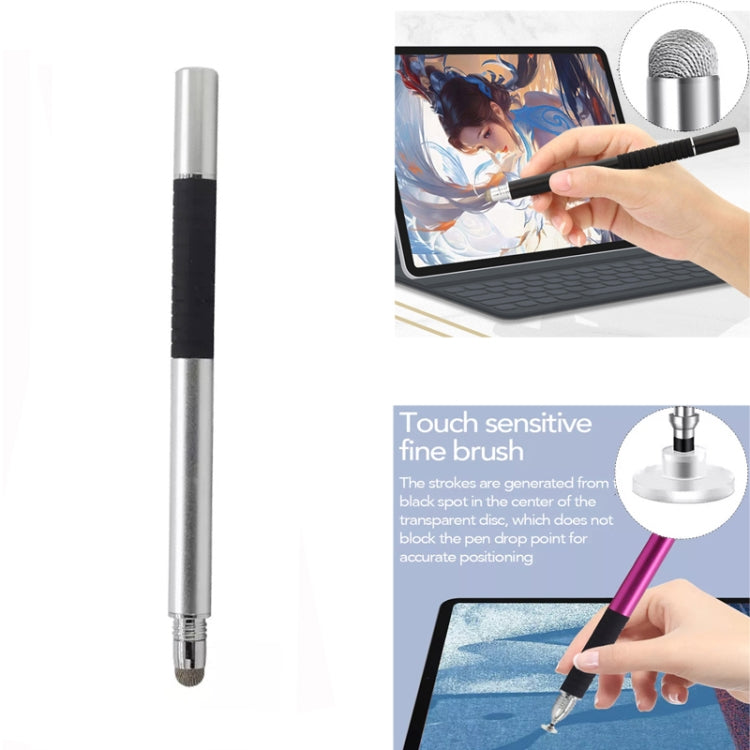 AT-31 Conductive Cloth Head + Precision Sucker Capacitive Pen Head 2-in-1 Handwriting Stylus(Silver Gray) - Stylus Pen by buy2fix | Online Shopping UK | buy2fix