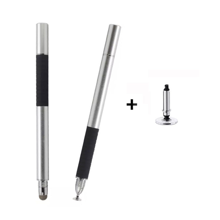 AT-31 Conductive Cloth Head + Precision Sucker Capacitive Pen Head 2-in-1 Handwriting Stylus with 1 Pen Head(Silver Grey) - Stylus Pen by buy2fix | Online Shopping UK | buy2fix