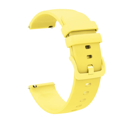 For Amazfit GTR 2e 22mm Solid Color Soft Silicone Watch Band(Yellow) - Watch Bands by buy2fix | Online Shopping UK | buy2fix