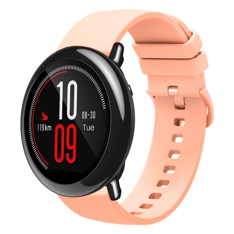 For Amazfit Pace 22mm Solid Color Soft Silicone Watch Band(Pink) - Watch Bands by buy2fix | Online Shopping UK | buy2fix