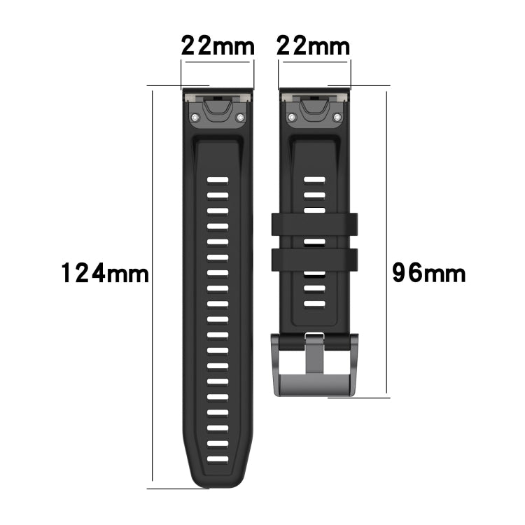 For Garmin Fenix 6 Pro GPS Metal Buckle Solid Color Silicone Watch Band(White) - Watch Bands by buy2fix | Online Shopping UK | buy2fix