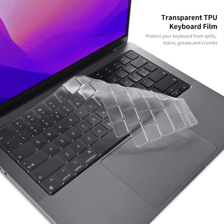 For MacBook Pro 14.2 A2442/A2779 2023 ENKAY Hat-Prince 3 in 1 Protective Bracket  Case Cover Hard Shell with TPU Keyboard Film / Anti-dust Plugs, Version:EU(Grey) - MacBook Pro Cases by ENKAY | Online Shopping UK | buy2fix