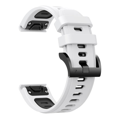 For Garmin Forerunner 935 22mm Two-Color Sports Silicone Watch Band(White+Black) - Watch Bands by buy2fix | Online Shopping UK | buy2fix