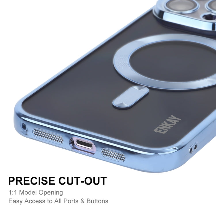 For iPhone 13 Pro ENKAY Electroplated MagSafe Shockproof TPU Phone Case with Lens Film(Dark Blue) - iPhone 13 Pro Cases by ENKAY | Online Shopping UK | buy2fix