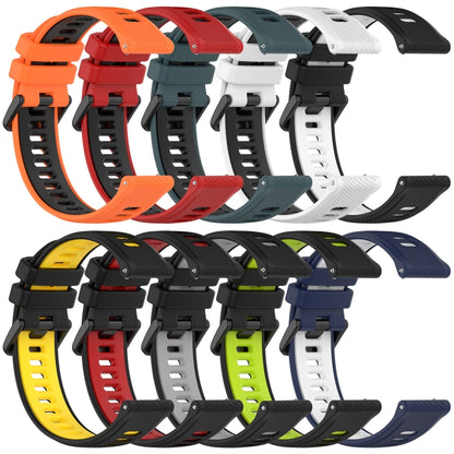 For Honor Watch GS Pro 22mm Sports Two-Color Silicone Watch Band(Black+Yellow) - Watch Bands by buy2fix | Online Shopping UK | buy2fix