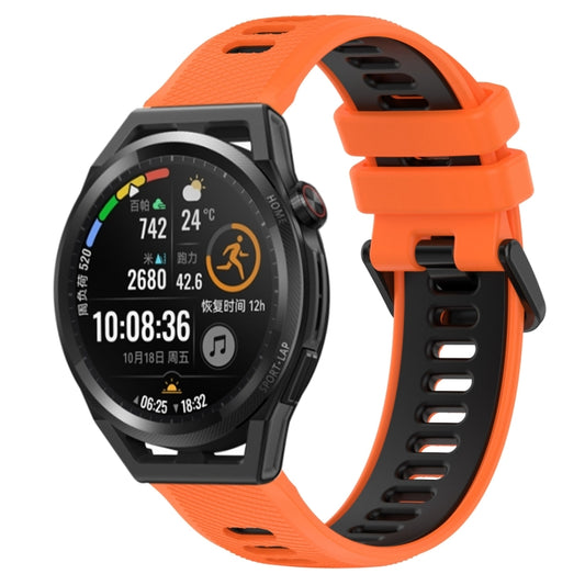 For Huawei Watch GT Runner 22mm Sports Two-Color Silicone Watch Band(Orange+Black) - Watch Bands by buy2fix | Online Shopping UK | buy2fix