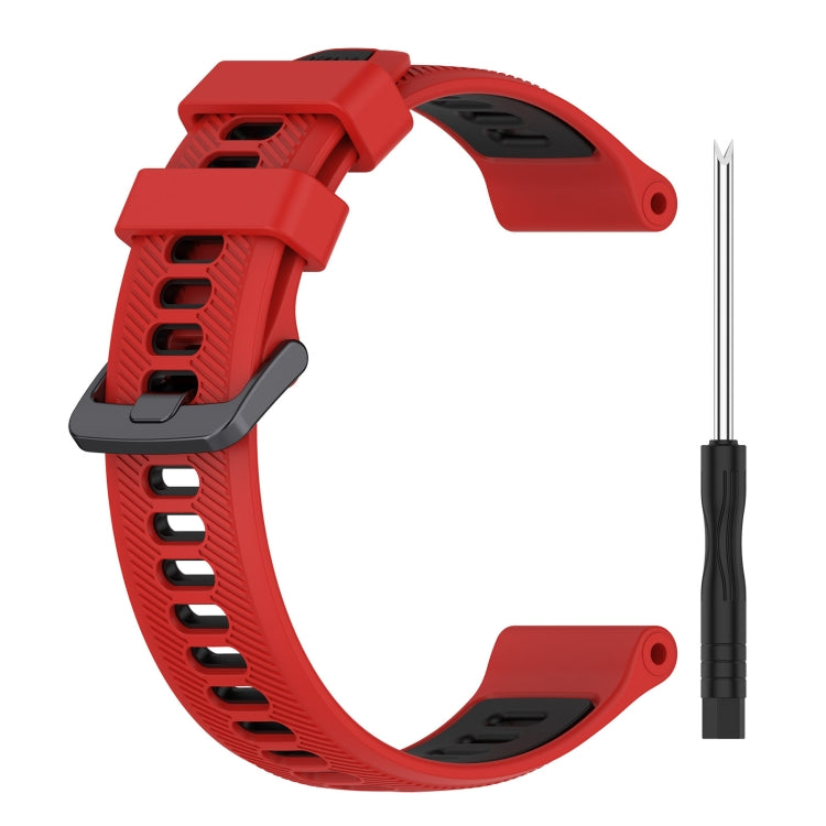 For Garmin Fenix 6 Pro Sports Two-Color Silicone Watch Band(Red+Black) - Watch Bands by buy2fix | Online Shopping UK | buy2fix