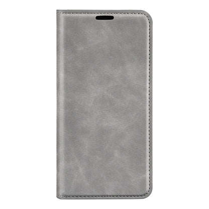 For Realme C67 4G Retro-skin Magnetic Suction Leather Phone Case(Grey) - C67 Cases by buy2fix | Online Shopping UK | buy2fix