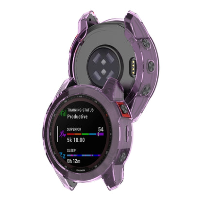 For Garmin Epix Pro 51mm Half-Package TPU Watch Protective Case(Transparent Purple) - Watch Cases by buy2fix | Online Shopping UK | buy2fix