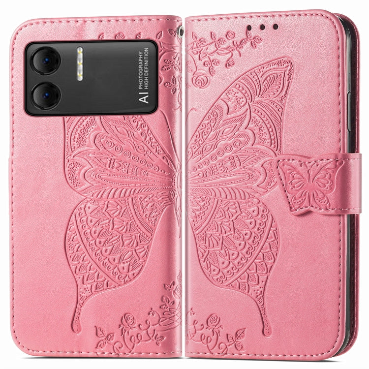 For DOOGEE X98 Pro / X98 Butterfly Love Flower Embossed Leather Phone Case(Pink) - Doogee Cases by buy2fix | Online Shopping UK | buy2fix