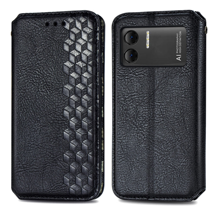 For DOOGEE X98 Pro / X98 Cubic Grid Pressed Magnetic Leather Phone Case(Black) - Doogee Cases by buy2fix | Online Shopping UK | buy2fix