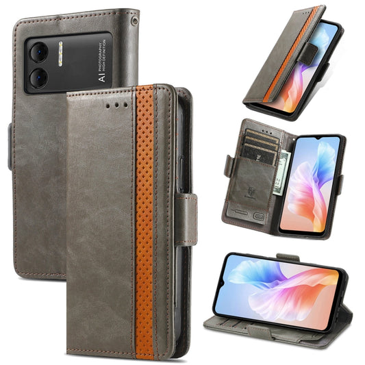 For DOOGEE X98 Pro / X98 CaseNeo Splicing Dual Magnetic Buckle Leather Phone Case(Grey) - Doogee Cases by buy2fix | Online Shopping UK | buy2fix