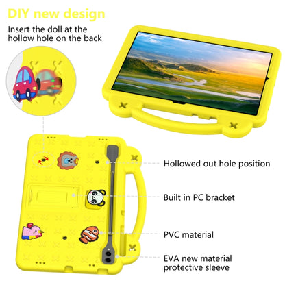 For Samsung Galaxy Tab S9+ 12.4 X810 Handle Kickstand Children EVA Shockproof Tablet Case(Yellow) - Galaxy Tab S9+ Cases by buy2fix | Online Shopping UK | buy2fix