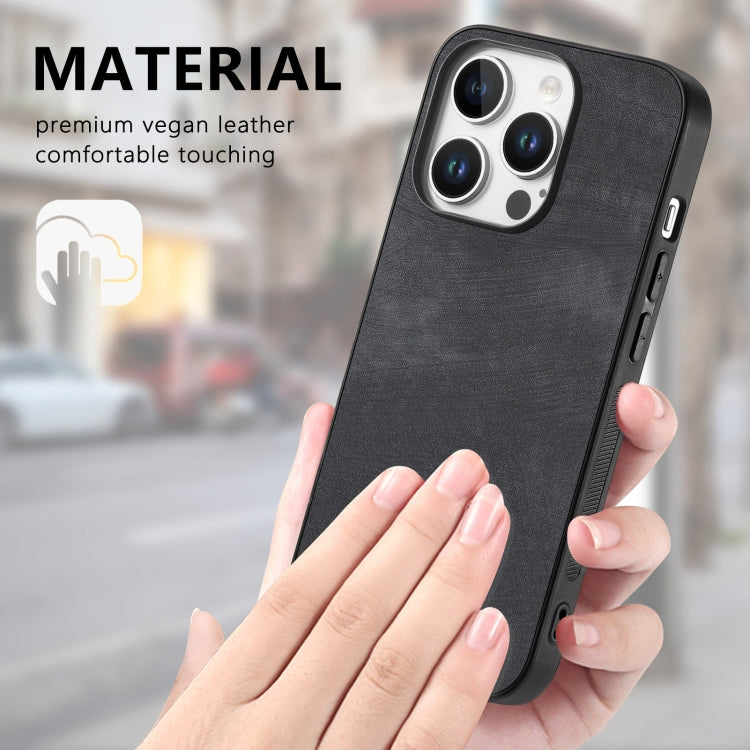 For iPhone 16 Pro Vintage Leather PC Back Cover Phone Case(Black) - iPhone 16 Pro Cases by buy2fix | Online Shopping UK | buy2fix