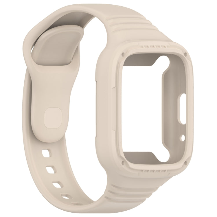 For Redmi Watch 3 Lite Integrated Fully Enclosed Silicone Watch Band(Ivory White) - Watch Bands by buy2fix | Online Shopping UK | buy2fix