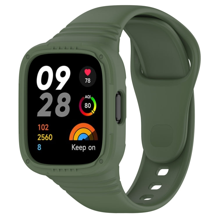 For Redmi Watch 3 Integrated Fully Enclosed Silicone Watch Band(Dark Green) - Watch Bands by buy2fix | Online Shopping UK | buy2fix