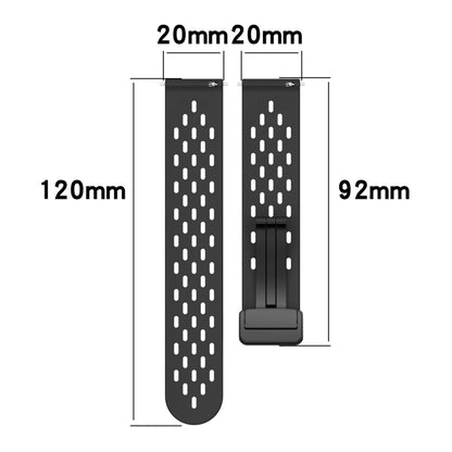 For Amazfit GTS 20mm Folding Magnetic Clasp Silicone Watch Band(Light Grey) - Watch Bands by buy2fix | Online Shopping UK | buy2fix