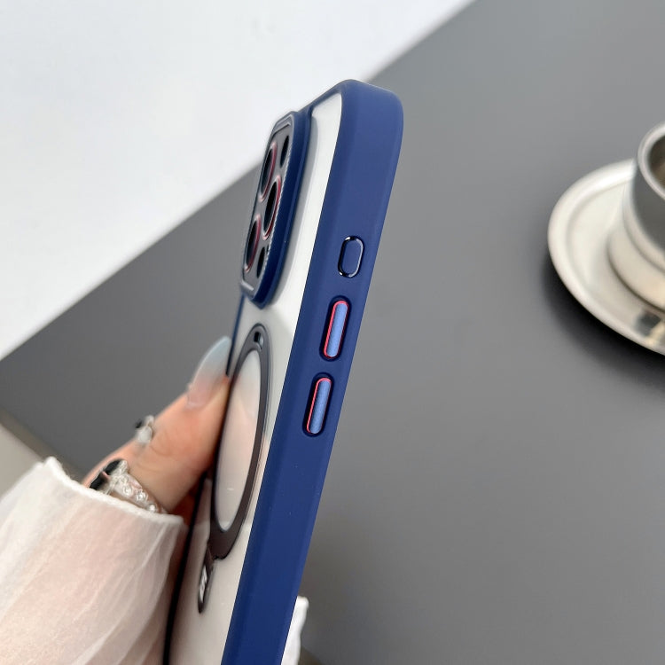 For iPhone 15 Pro Max Yashi MagSafe Magnetic Holder Phone Case(Blue) - iPhone 15 Pro Max Cases by buy2fix | Online Shopping UK | buy2fix