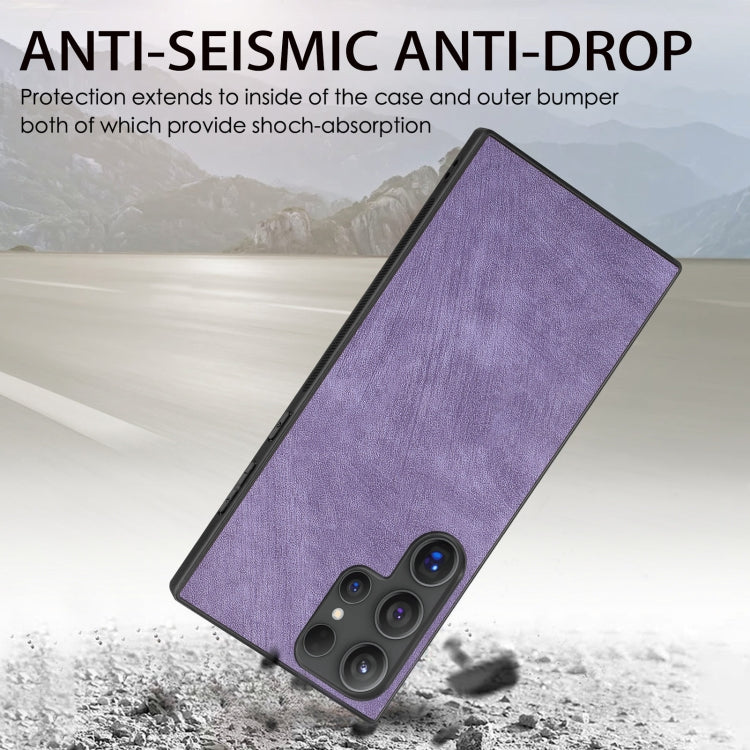 For Samsung Galaxy S25 Ultra 5G Vintage Leather PC Back Cover Phone Case(Purple) - Galaxy S25 Ultra 5G Cases by buy2fix | Online Shopping UK | buy2fix