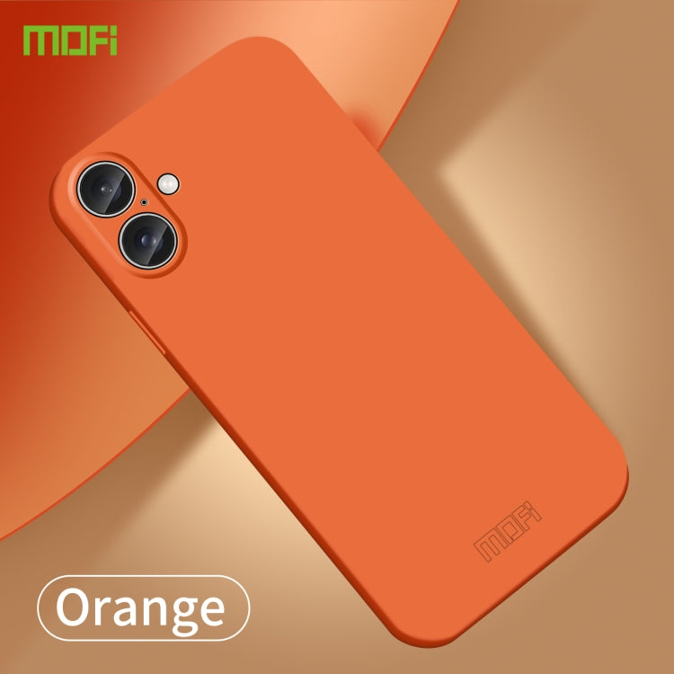 For iPhone 16 MOFI Qin Series Skin Feel All-inclusive PC Phone Case(Orange) - iPhone 16 Cases by MOFI | Online Shopping UK | buy2fix