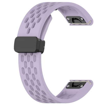 For Garmin Enduro 2 / Enduro Quick Release Holes Magnetic Buckle Silicone Watch Band(Purple) - Watch Bands by buy2fix | Online Shopping UK | buy2fix