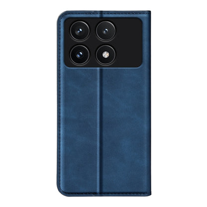 For Xiaomi Redmi K70 Retro-skin Magnetic Suction Leather Phone Case(Dark Blue) - K70 Cases by buy2fix | Online Shopping UK | buy2fix