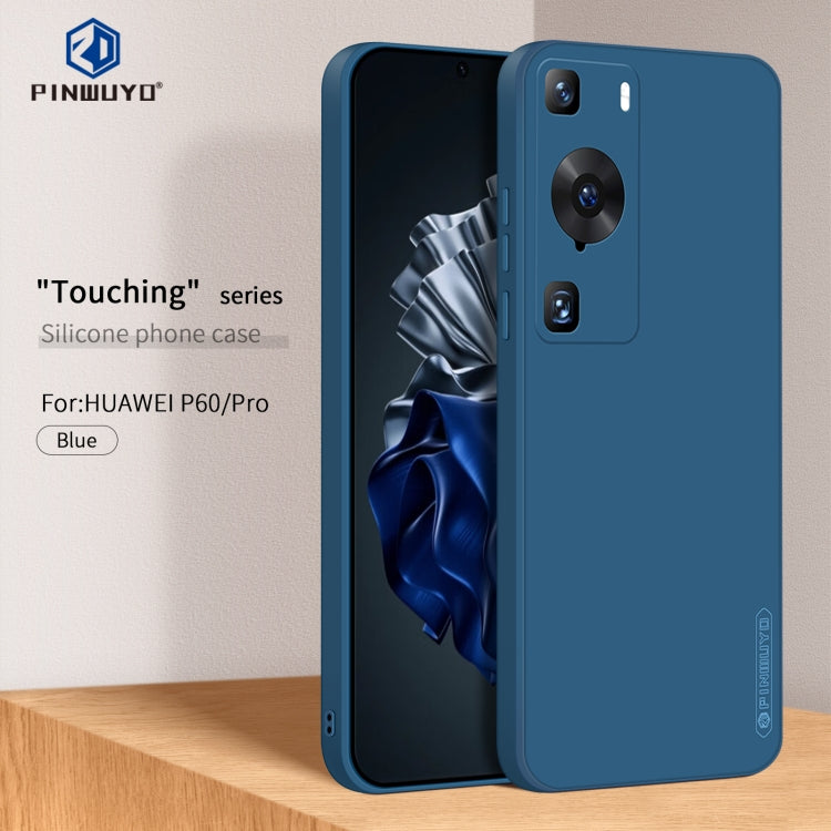 For Huawei P60 / P60 Pro PINWUYO Sense Series Liquid Silicone TPU Phone Case(Blue) - Huawei Cases by PINWUYO | Online Shopping UK | buy2fix