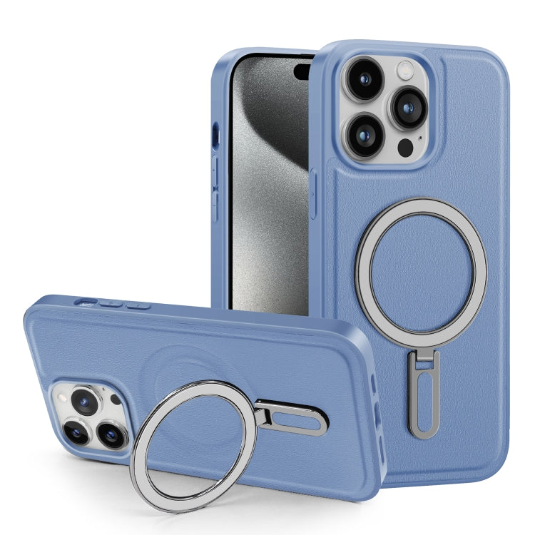 For iPhone 15 Plus Shield MagSafe Magnetic Holder Phone Case(Blue) - iPhone 15 Plus Cases by buy2fix | Online Shopping UK | buy2fix