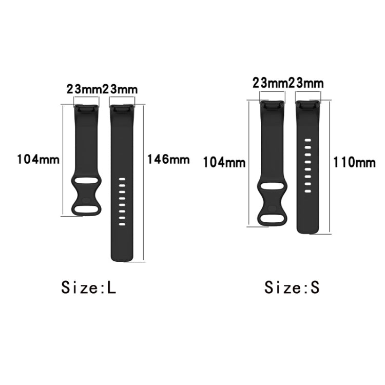 For Fitbit Charge 6 Solid Color Butterfly Buckle Silicone Watch Band, Size:S Size(Gray) - Watch Bands by buy2fix | Online Shopping UK | buy2fix