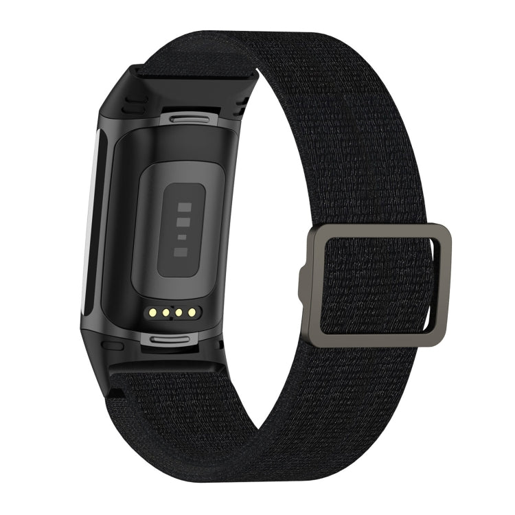 For Fitbit Charge 6 Elastic Nylon Braid Watch Band(Black) - Watch Bands by buy2fix | Online Shopping UK | buy2fix