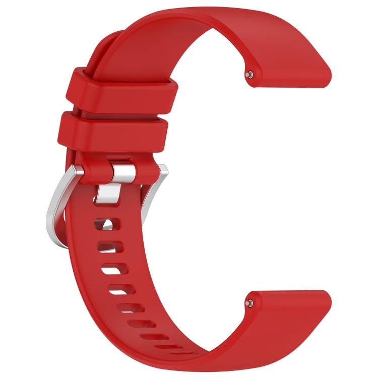 For Garmin Active5 Liquid Glossy Silver Buckle Silicone Watch Band(Red) - Watch Bands by buy2fix | Online Shopping UK | buy2fix