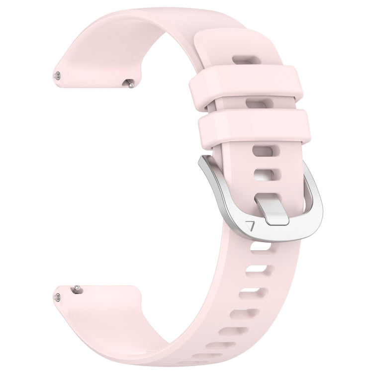 For Garmin Forerunner 265S Liquid Glossy Silver Buckle Silicone Watch Band(Pink) - Watch Bands by buy2fix | Online Shopping UK | buy2fix