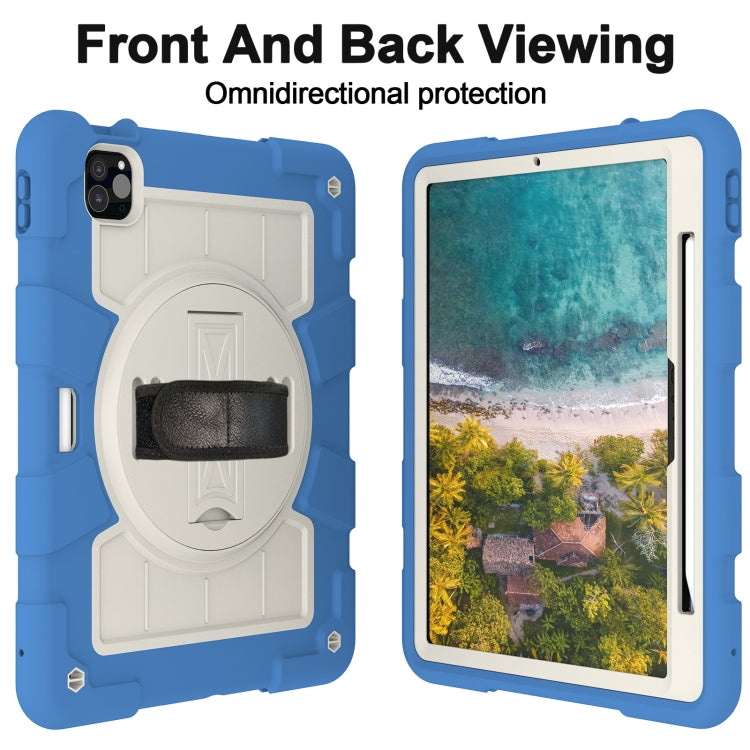 For iPad Pro 11 2024 Silicone Hybrid PC Shockproof Tablet Case with Shoulder Strap(Azure Blue) - iPad Pro 11 2024 Cases by buy2fix | Online Shopping UK | buy2fix