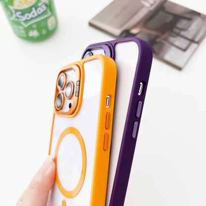 For iPhone 13 MagSafe Acrylic Hybrid TPU Holder Phone Case with Lens film(Purple) - iPhone 13 Cases by buy2fix | Online Shopping UK | buy2fix