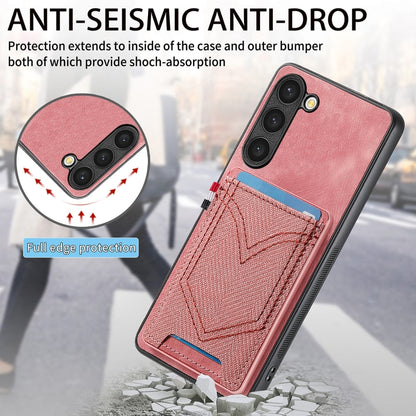 For Samsung Galaxy S25+ 5G Denim Texture Leather Skin Phone Case with Card Slot(Pink) - Galaxy S25+ 5G Cases by buy2fix | Online Shopping UK | buy2fix