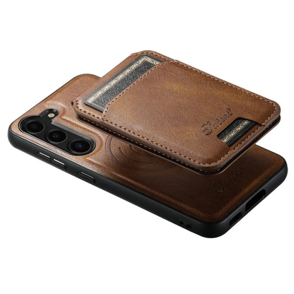 For Samsung Galaxy S24 5G Suteni H15  Oil Eax Leather Detachable Wallet Back Phone Case(Brown) - Galaxy S24 5G Cases by Suteni | Online Shopping UK | buy2fix