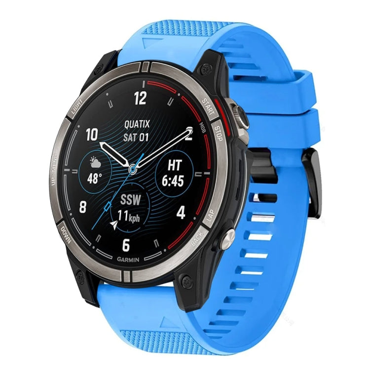 For Garmin Quatix 7 Pro 22mm Quick Release Silicone Watch Band(Sky Blue) - Watch Bands by buy2fix | Online Shopping UK | buy2fix