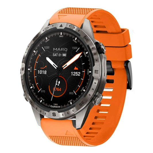 For Garmin MARQ Adventurer Gen 2 22mm Quick Release Silicone Watch Band(Orange) - Watch Bands by buy2fix | Online Shopping UK | buy2fix