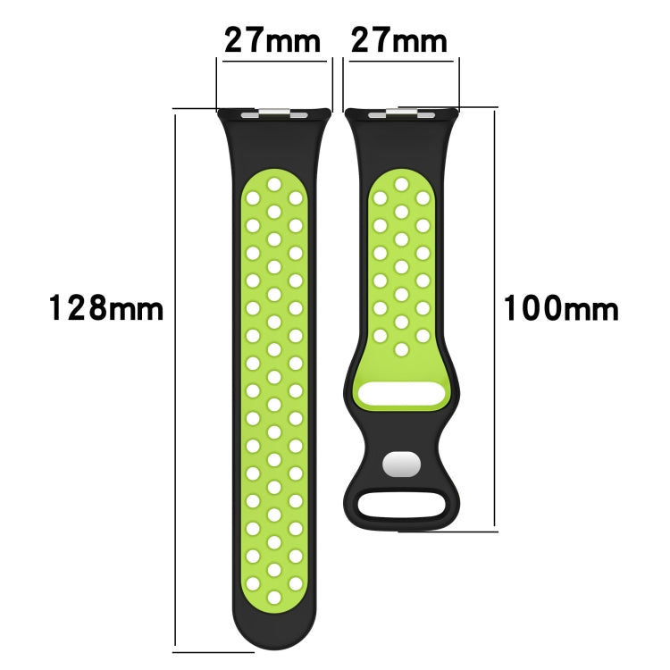 For Redmi Watch 4 Dual Color Perforated Silicone Watch Band(Gray Yellow) - Watch Bands by buy2fix | Online Shopping UK | buy2fix