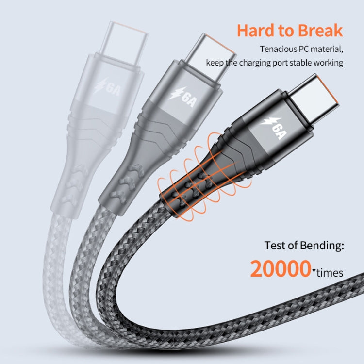 ENKAY 3-in-1 6A USB to Type-C / 8 Pin / Micro USB Multifunction Fast Charging Cable, Cable Length:1m(Grey) - Multifunction Cable by ENKAY | Online Shopping UK | buy2fix