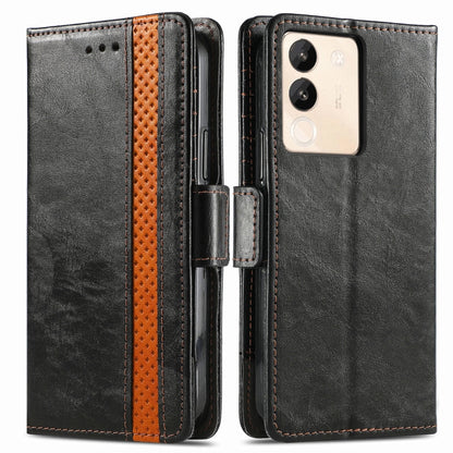 For vivo X100 CaseNeo Splicing Dual Magnetic Buckle Leather Phone Case(Black) - X100 Cases by imak | Online Shopping UK | buy2fix