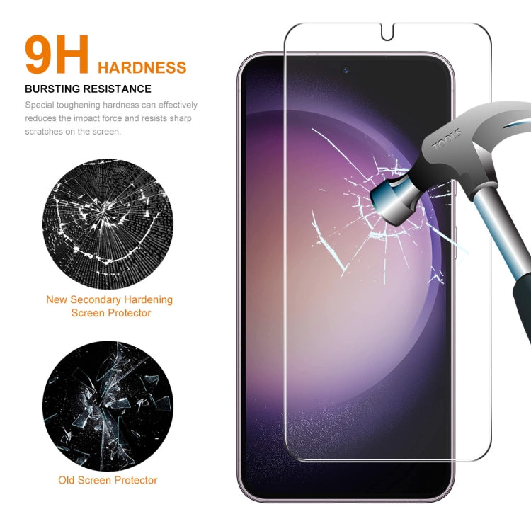 For Samsung Galaxy S24 5G 2pcs ENKAY 0.18mm High Aluminum-silicon Tempered Glass Film, Support Ultrasonic Fingerprint Unclock - Galaxy S24 5G Tempered Glass by ENKAY | Online Shopping UK | buy2fix