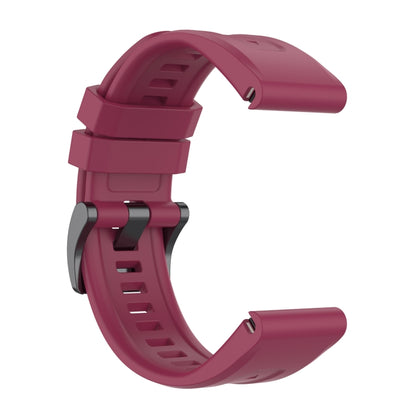 For Garmin Descent G1 / G1 Solar Solid Color Black Buckle Silicone Quick Release Watch Band(Wine Red) - Watch Bands by buy2fix | Online Shopping UK | buy2fix