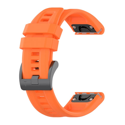For Garmin Epix Gen2 / Epix Pro Gen2 47mm Solid Color Black Buckle Silicone Quick Release Watch Band(Orange) - Watch Bands by buy2fix | Online Shopping UK | buy2fix