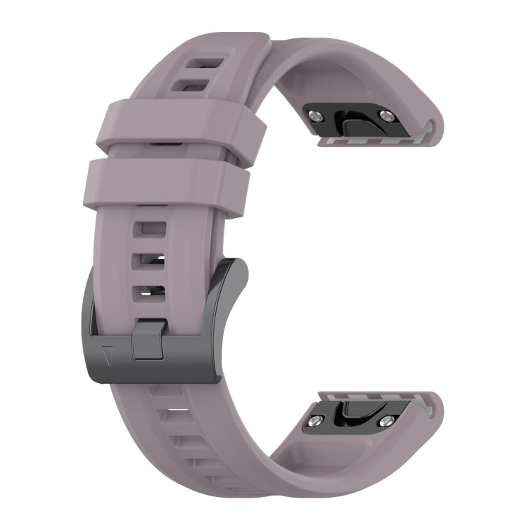 For Garmin MARQ Solid Color Black Buckle Silicone Quick Release Watch Band(Purple) - Watch Bands by buy2fix | Online Shopping UK | buy2fix