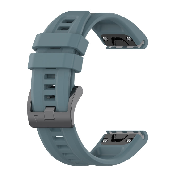 For Garmin MARQ Solid Color Black Buckle Silicone Quick Release Watch Band(Rock Blue) - Watch Bands by buy2fix | Online Shopping UK | buy2fix